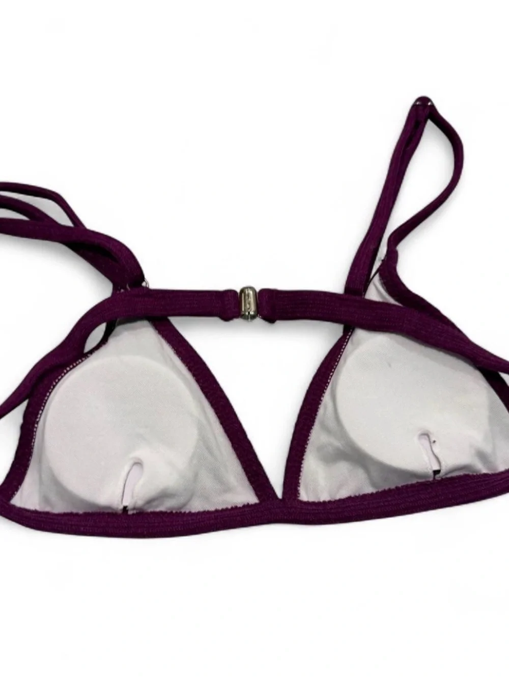 Women's Ribbed Triangle Bralette in Deep Plum